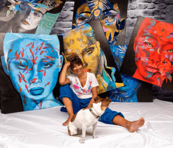 france Courpotin French painter acrylic painting Japanese art face art nature art exhibition art yi brussels art gallery