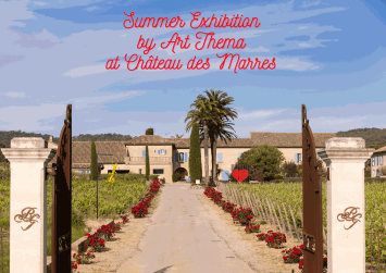 chateau des marres, art thema, art, thema, catherine meulemans, curator, summer exhibition, saint tropez, ramatuelle, route des plages, baldini, sophie verger, béatrice cols, isabelle migotto, art exhibition, exhibition vineyard, wine and art, sint tropez