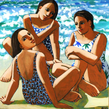 Women on the Beach, 2023, acrylic on canvas