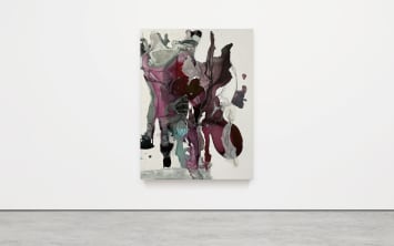 Installation view. Imo Nse Imeh, Other World Liturgies, 2024, Charcoal, India ink, acrylic ink, colored pencil, mylar, on gesso board, 76.2 x 101.6 cm (30 x 40 in)