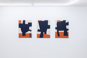 Installation view, Anne-Marie Fischer, Solo exhibition, "Blueprints", Ronewa Art Projects, Berlin, 2024. Image credit. Jeremy Knowles