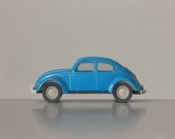 Comhghall Casey, Toy Car (Volkswagen Beetle, Tonka), oil on canvas, 31 x 24cm