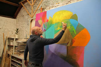 Tom Climent working in his Cork studio