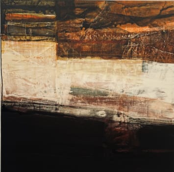 Yamba IV, acrylic & collage on canvas, 100 x 100cm