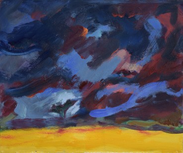 Arnold van Praag  Storm over the Cornfield, 2006  Oil on board  26 x 31 cm  Signed, dated and titled verso
