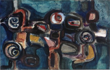 John Coplans  Painting I, 1956  Oil on board  76 x 122 cm  Signed, dated and titled verso