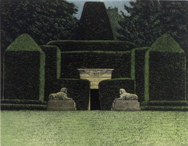 Norman Stevens ARA  The Egyptian Garden, Biddulph Grange, 1982  Etching and aquatint  41 x 51 cm  From the edition of 75 impressions  Signed, dated, titled and numbered