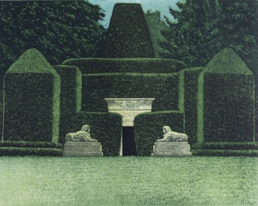 Norman Stevens ARA  The Egyptian Garden, Biddulph Grange, 1982  Etching, stipple etching, soft ground etching, aquatint and burnished aquatint  39.6 x 50.2 cm  From the edition of 75 impressions  Signed, dated, titled and numbered
