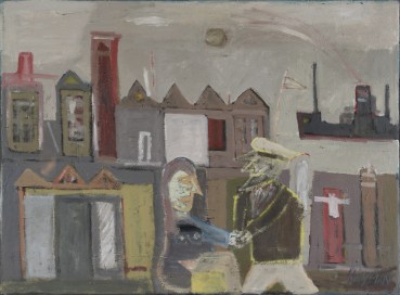 Patrick Hayman  Return of Ulysses to Penelope, 1961  Oil on canvas  55 x 75 cm  Signed lower right; dated and titled verso