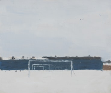 Danny Markey  Football Pitches Under Snow, 1991  Oil on board  17.8 x 21.2 cm  Signed and dated verso  £2,000