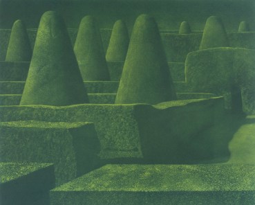 Norman Stevens ARA  Shadowed Garden, 1977  Mezzotint and aquatint  43.7 x 54.5 cm  From the edition of 150 plus 15 APs  Signed, dated, titled and numbered