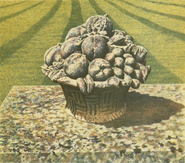 Norman Stevens ARA  Ornamental Still Life in an English Italian Garden, Devon, 1987  Lithograph  41 x 45.7 cm  From the edition of 100 plus 16 APs  Signed, dated, titled and numbered
