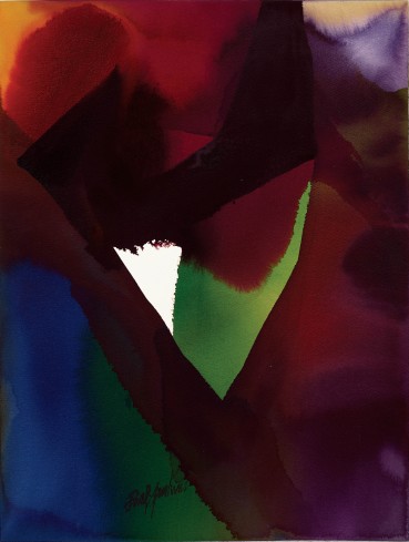 Paul Jenkins  Phenomena Fox Chapel, 1995  Watercolour on paper  53 x 39.7 cm  Signed lower centre; signed, titled and dated verso