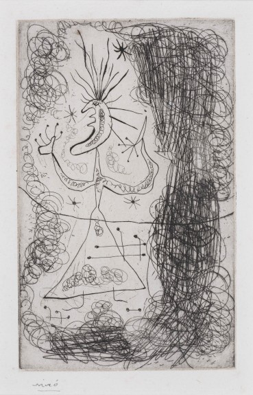 Joan Miro  Untitled, from Stephen Spender 'Fraternity', 1939  Etching  14.9 x 9.2 cm  From the edition of 113  Signed