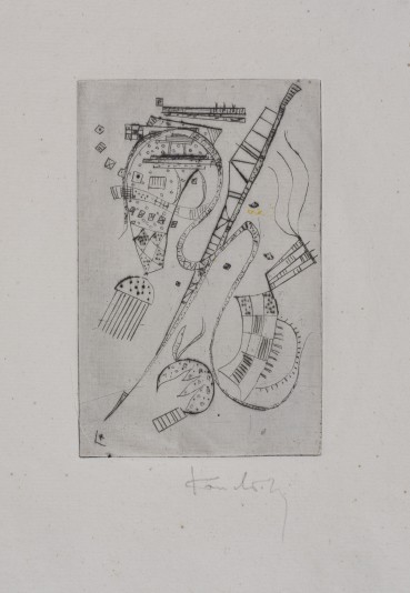 Wassily Kandinsky  Untitled, from Stephen Spender 'Fraternity', 1939  Drypoint  13 x 8 cm (image)  From the edition of 113  Signed