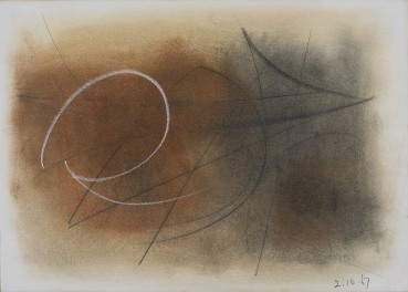 John Wells  Untitled, 1967  Mixed media on paper  25.5 x 35 cm  Dated lower right, with studio stamp