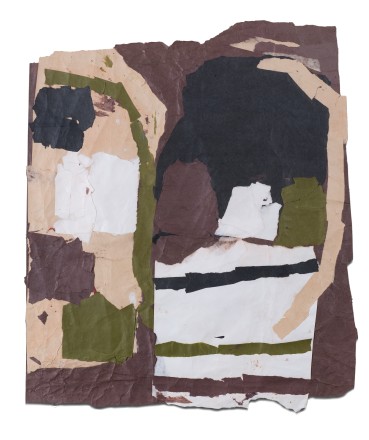 Francis Davison  G 27 (Black brown sand and forest green), c.1978-83  Collage  74 x 62 cm