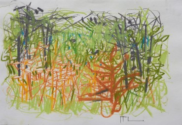 Ffiona Lewis  The Green Tapestry , 2019  Pastel on paper  20.5 x 29.5 cm