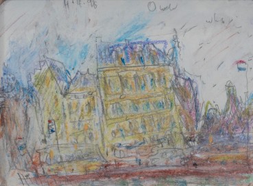 Adrian Ryan  Paris, Left Bank, 1998  Pastel and pencil on paper  10 x 14cm