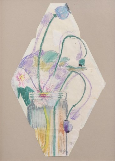 Margaret Mellis  Prue's Poppies, 1989  Pastel and crayon on envelope  42 x 31cm