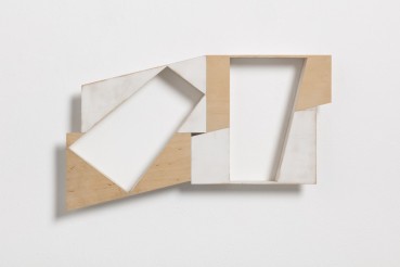John Carter RA  Maquette for ‘Enclosed Spaces: Equal Areas I’, 1992-94  White paint and filler on plywood  25 x 42 x 3.5cm