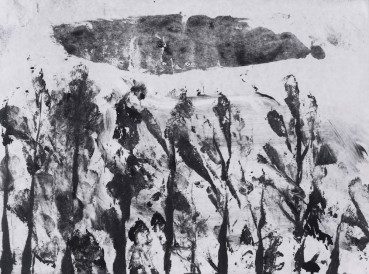 Annabel Gault  Tree Line 5, 2021  Monotype  14.8 x 20cm