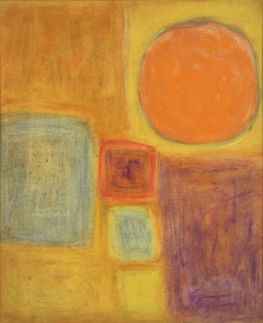 Magaret Mellis  Painting (Scarlett at the Centre), 1962  Oil on canvas  76.2 x 63.5cm