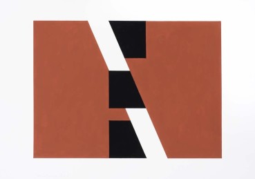 John Carter RA  Identical Shapes: Brown, 2018  Acrylic on paper  29.1 x 41.2cm