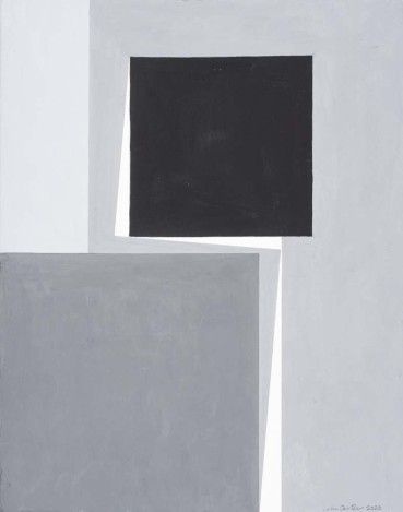 John Carter RA  Transition, Black and Grey, 2020  Acrylic on paper  22.8 x 17.6cm