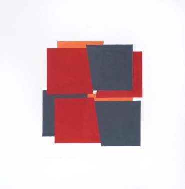 John Carter RA  Slip Line: Dark Colours, 2020  Acrylic gouache on paper  33.3 x 32.4cm