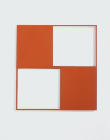 John Carter RA  Double Equal Areas in Red, 1981  Oil on board  83 x 78.7 x 4cm
