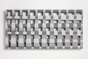 John Carter RA  Overlaid Elements: Double Square, 1988  Acrylic with marble powder on plywood  100 x 200 x 15cm