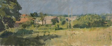 Dick Lee  View from M. Blondel's Field, 1950  Oil on canvas  25 x 61cm