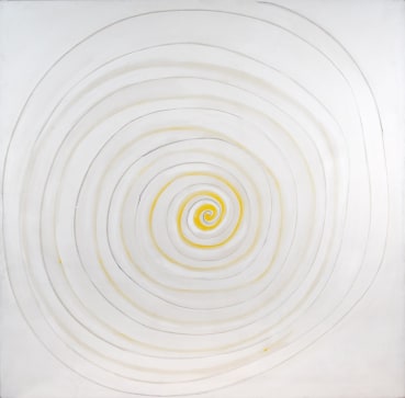 Sir Terry Frost RA  Spirals are Forever (Yellow), 1994  Acrylic and charcoal on canvas  190 x 190cm