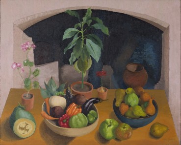 Sir Cedric Morris  Still Life of Plants and Garden Produce in an Old Kitchen, 1958  Oil on canvas  98.5 x 122.5 cm
