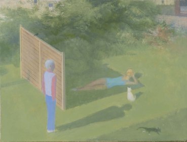 David Tindle RA  Next Door's Garden (An English Garden), 2017  Oil on board  31 x 40.5 cm