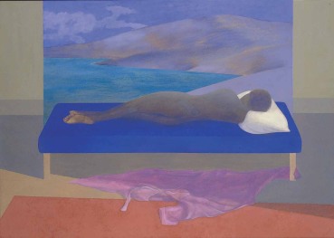David Tindle RA  Siesta, Cueda's Daydreams, 2006  Distempera on cotton on board  100 x 145.5 cm