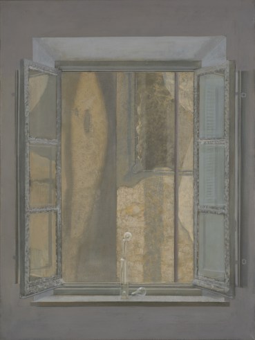 David Tindle RA  The Wall - Time Passing No. 1, 2002  Egg tempera on canvas  81.5 x 61 cm
