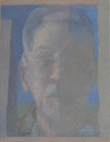 David Tindle RA  Self Portrait, Light Surfaces, 2009  Acrylic on board  21 x 16.2 cm