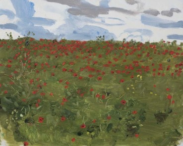 Danny Markey  Poppies and Clouds, 2016  Oil on board  23.5 x 29.5 cm