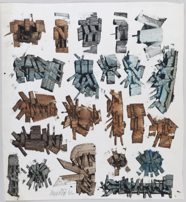 Roy Turner Durrant  Twenty-Two Constructions, 1962  Mixed media on paper  57 x 52.5 cm