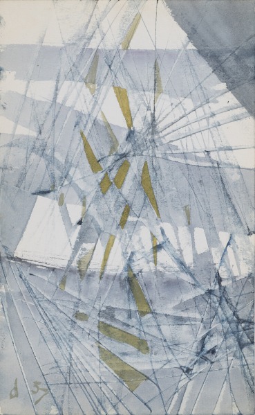 Roy Turner Durrant  Inscape (Vertical), 1957  Gouache on paper  20.2 x 12.6 cm