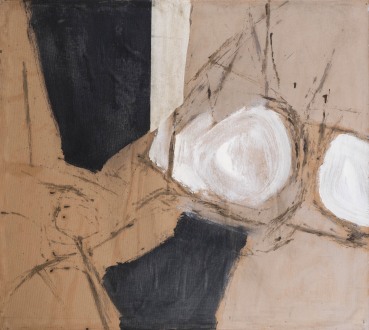 Adrian Heath  Black and White, 1960  Mixed media and collage on paper on canvas  90 x 103cm