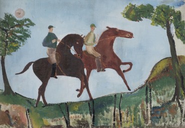 Henry Stockley  Breaking Horses, c. 1940  Oil on canvas  34 x 50cm  POA