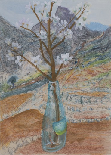 Winifred Nicholson  Plum Blossom, Greece, 1973  Gouache and coloured chalks on paper  40 x 28.8cm  £25,000 + ARR
