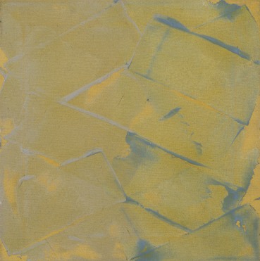 Mark Lancaster  14th Street Study D (Blue and Yellow), 1972  Aquatec on canvas  40.5 x 40.5 cm