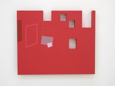 John Carter RA  The Red Studio: An Interpretation , 2023  Acrylic on plywood construction  60.3 x 73.2 x 5.6 cm