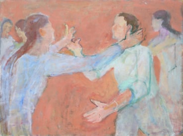 Susannah Fiennes  Greeting, 2023  Oil on canvas  61 x 81.3 cm