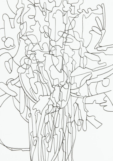 Sarah Armstrong-Jones  March Gardens 2 2023, 2023  Pen and ink on paper  20.9 x 14.7 cm