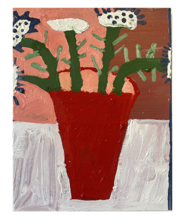 Florence Hutchings  Flowers (Red), 2024  Oil on canvas  40 x 30 cm
